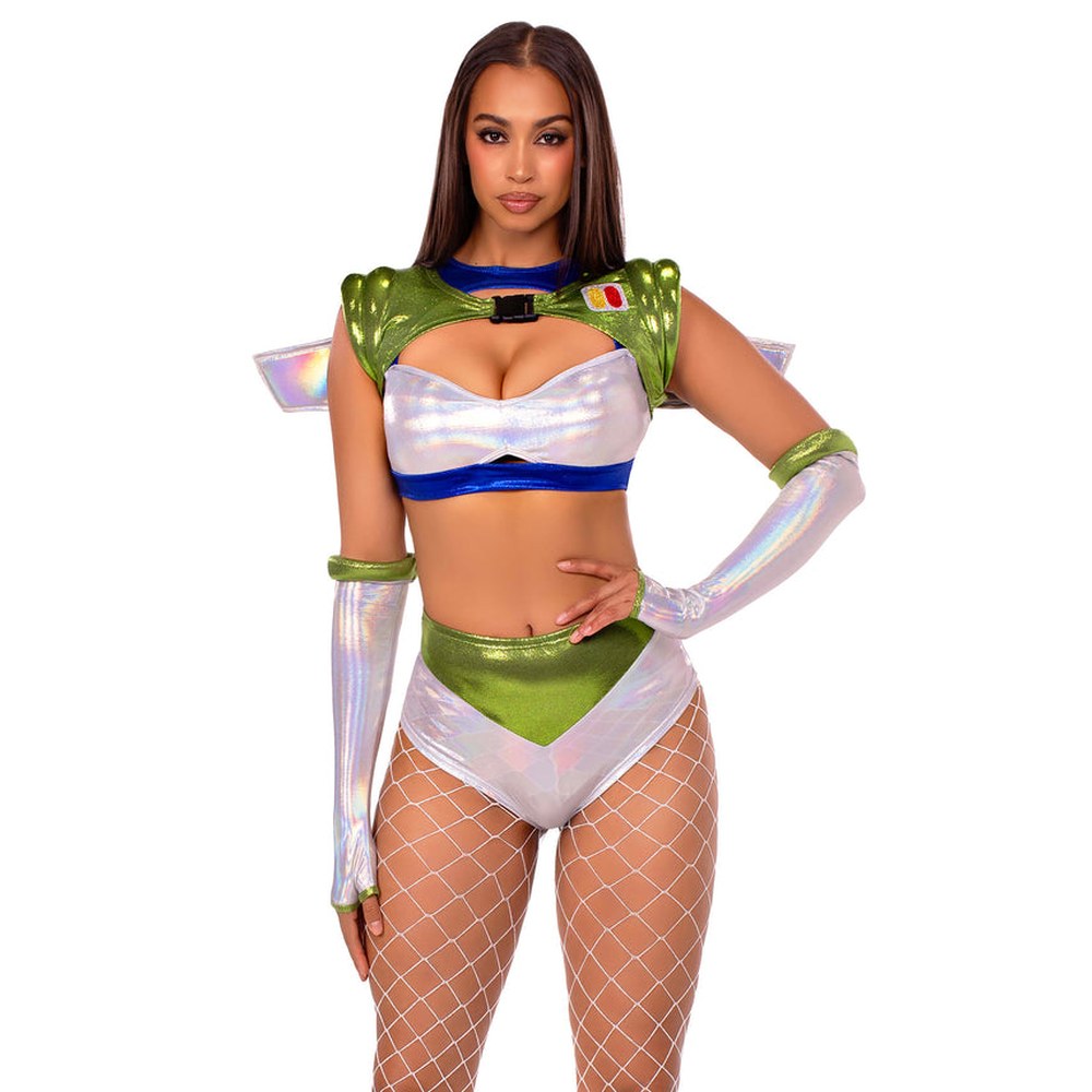 Leg Avenue - Intergalactic Ranger Kostuum - Wit/Groen